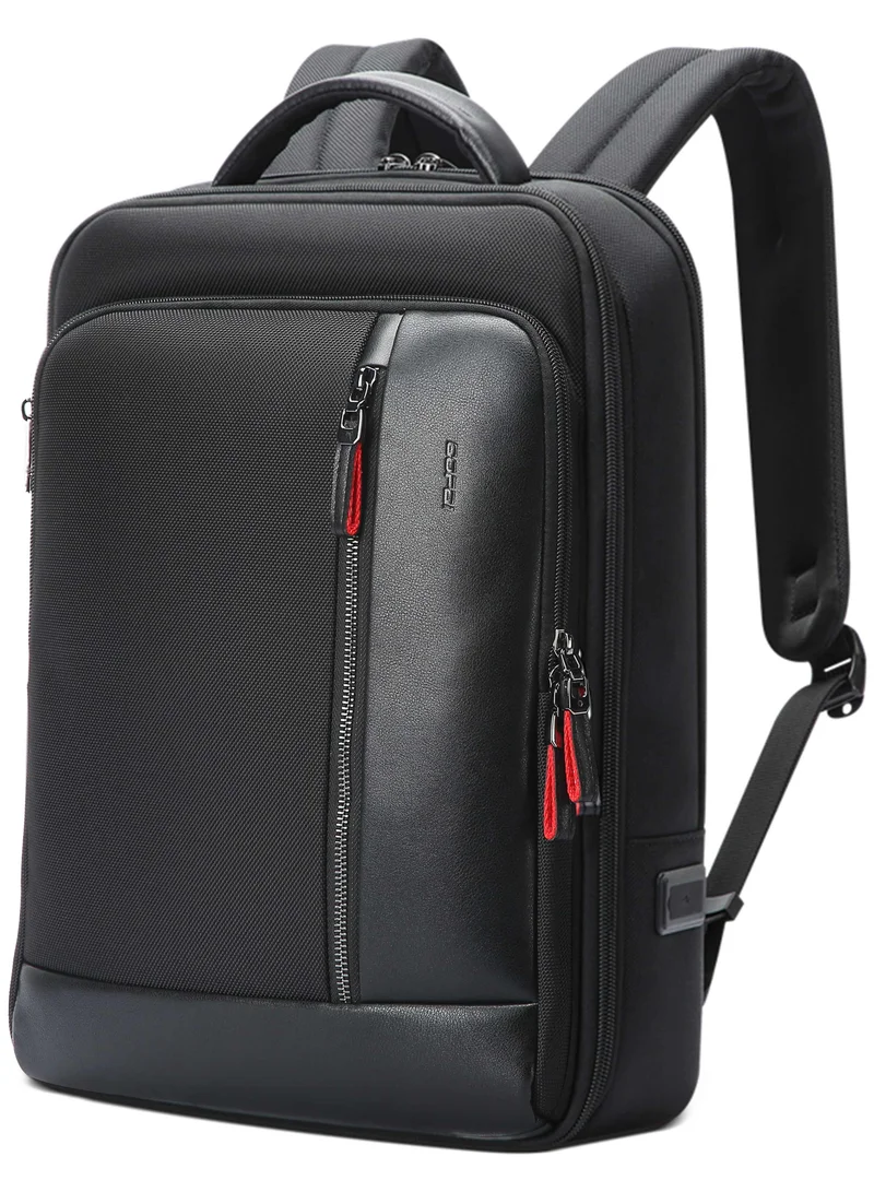 Bopai Premium Expandable Laptop Backpack Water Resistant Multifunctional Daypack with Built in USB Port for Casual/ Office/ School/ College, BO-BB641-Black