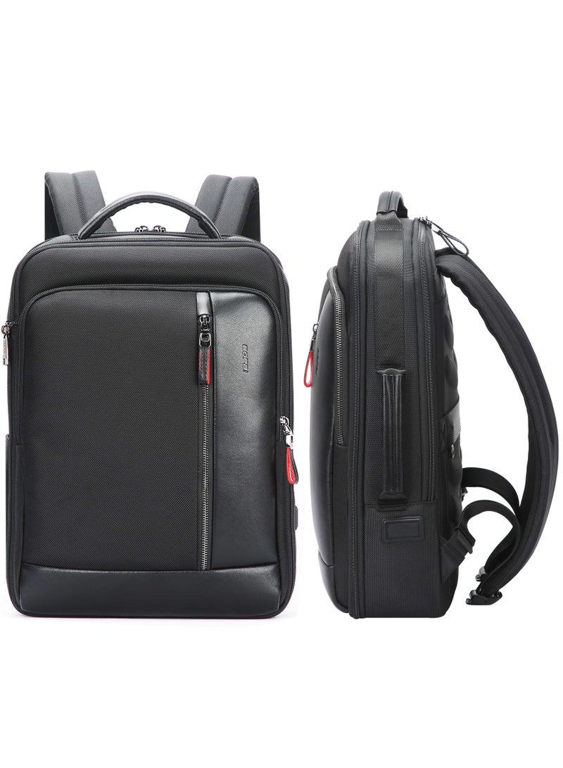 بوباي Premium Expandable Laptop Backpack Water Resistant Multifunctional Daypack with Built in USB Port for Casual/ Office/ School/ College, BO-BB641-Black - Image 2