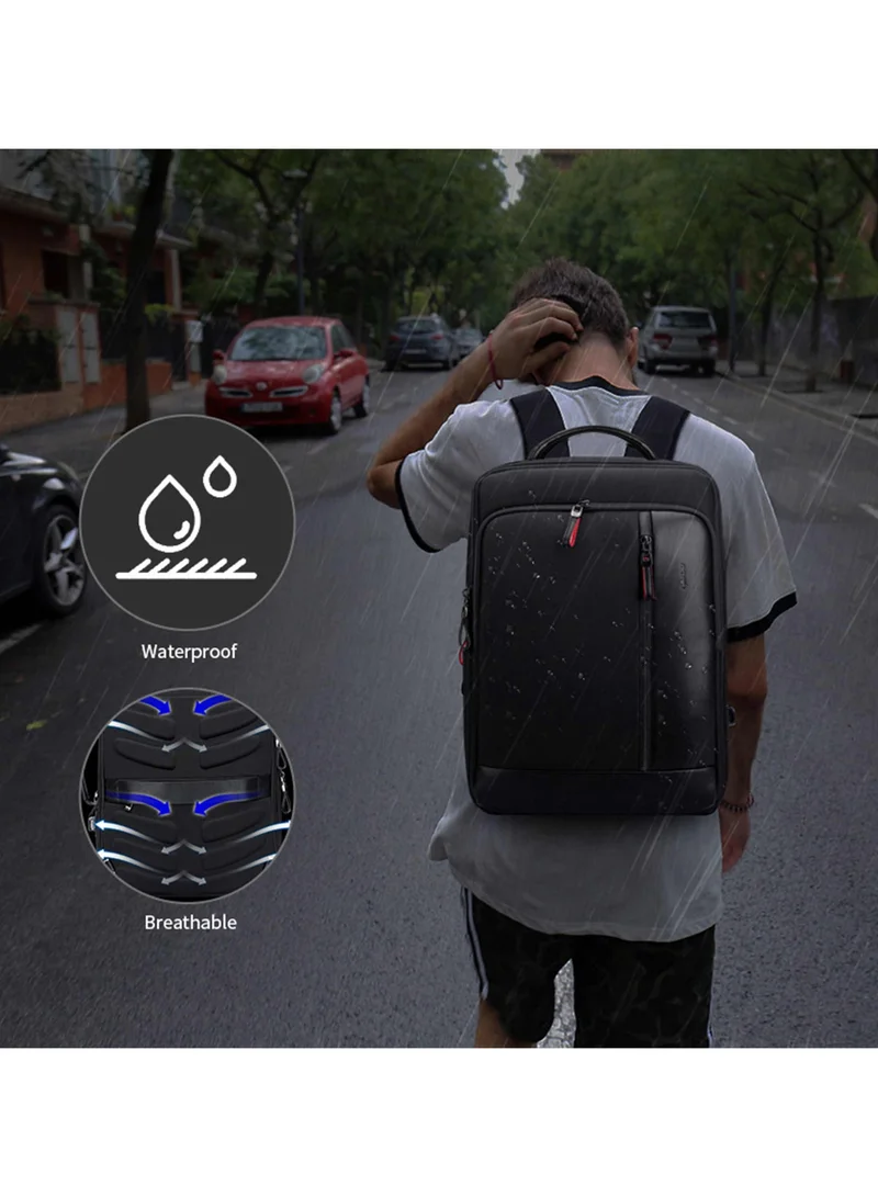 بوباي Premium Expandable Laptop Backpack Water Resistant Multifunctional Daypack with Built in USB Port for Casual/ Office/ School/ College, BO-BB641-Black
