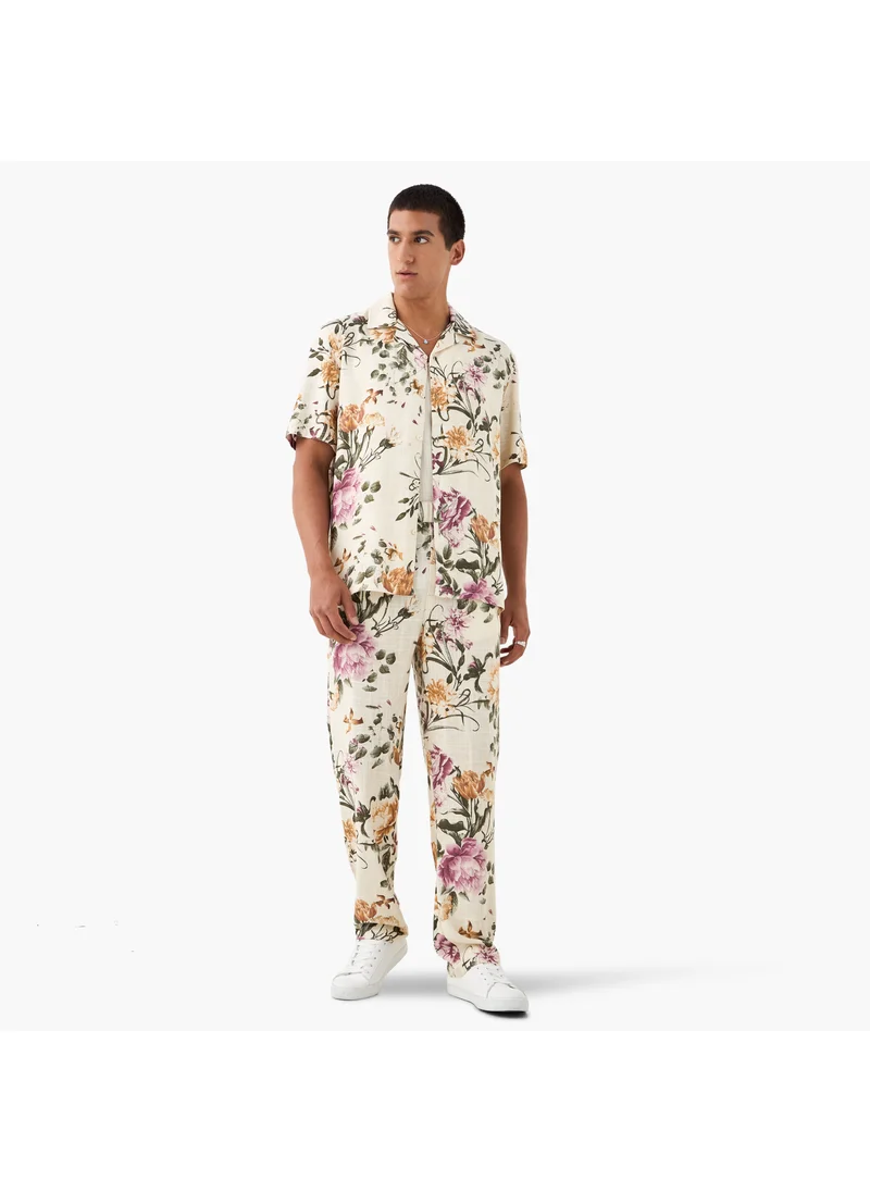 Iconic Iconic All-Over Floral Print Pants with Pockets