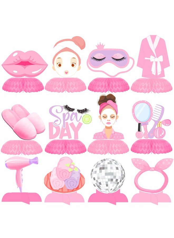 umoni Spa Day Honeycomb Centerpieces Spa Party Decorations Makeup Party Table Centerpieces Spa Birthday Party Supplies for Girls Slumber Sleepover Party Decor - Image 1