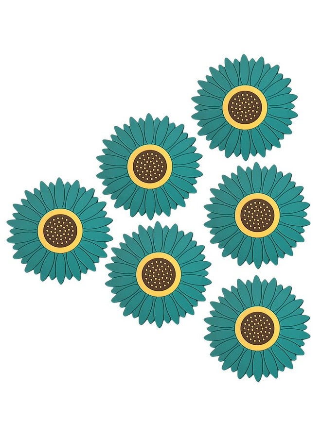 P-Plus International Silicone Trivet Mat Silicone Coasters, Coasters for Drinks Non-Slip Cup Coasters Soft Coaster for Tabletope Protection Sunflower Trivest Pads (Medium+Small, Green, Set of 4) - Image 4