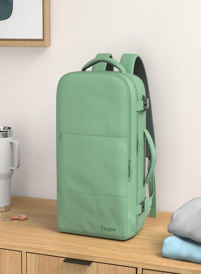 Taygeer Travel Backpack for Women Men, TSA Approved Carry On Backpack with USB Charging Port & Shoe Pouch, Peridotgreen, X-Large, Travel Backpacks - Image 2