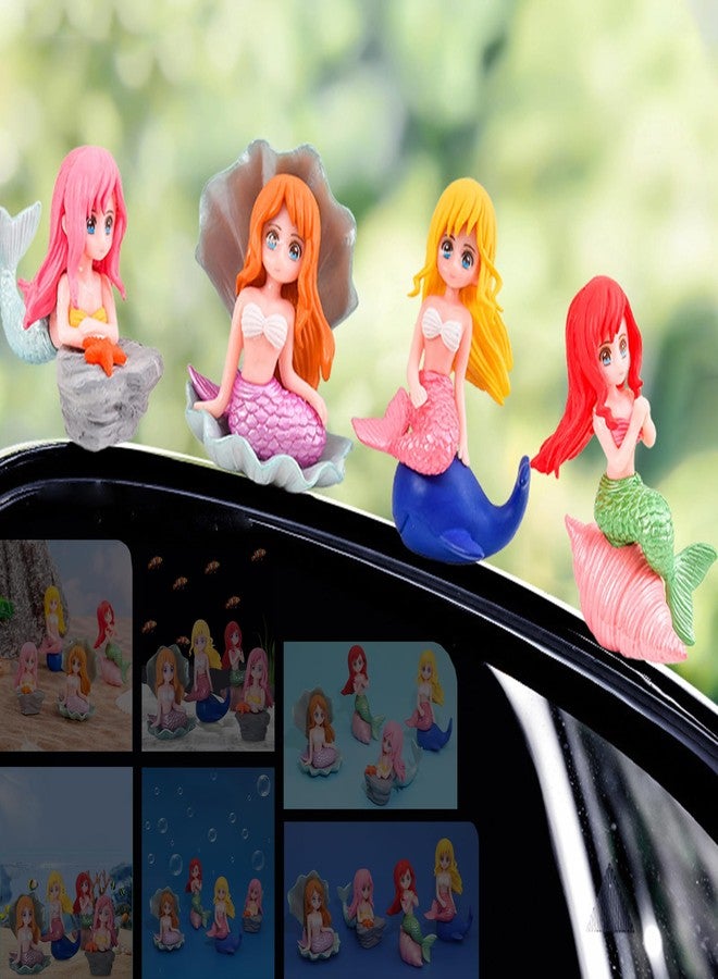 Spiaty PVC Miniature Mermaid Home, Office and Car Dashboard Colourful Fantasy Decorative Collectibles Figurines, Set of 4 - Image 4
