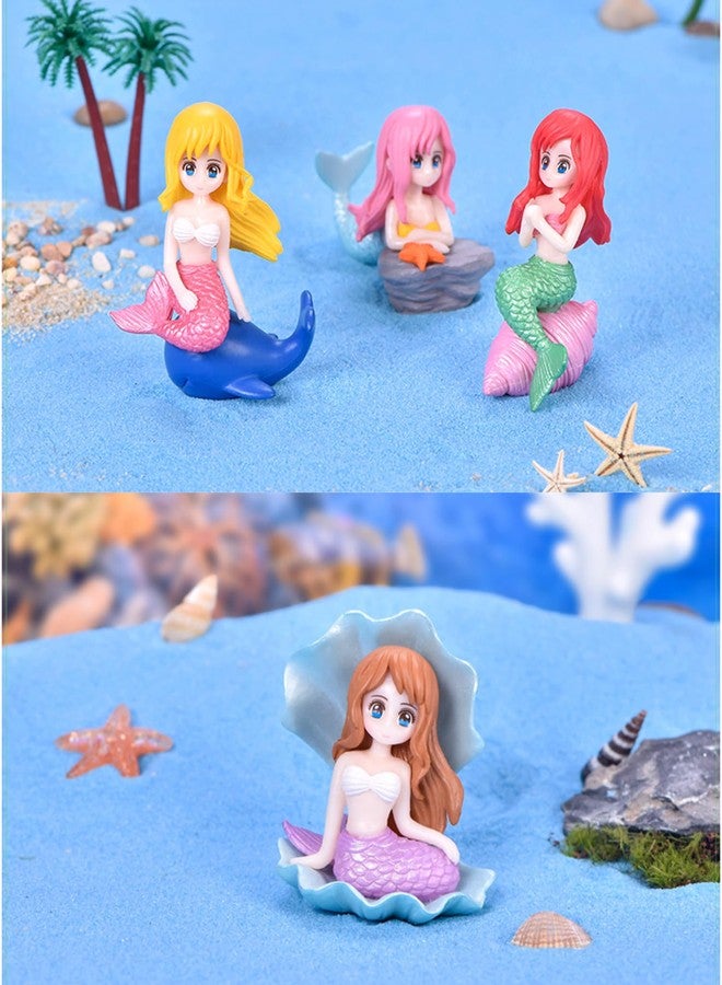 Spiaty PVC Miniature Mermaid Home, Office and Car Dashboard Colourful Fantasy Decorative Collectibles Figurines, Set of 4 - Image 2