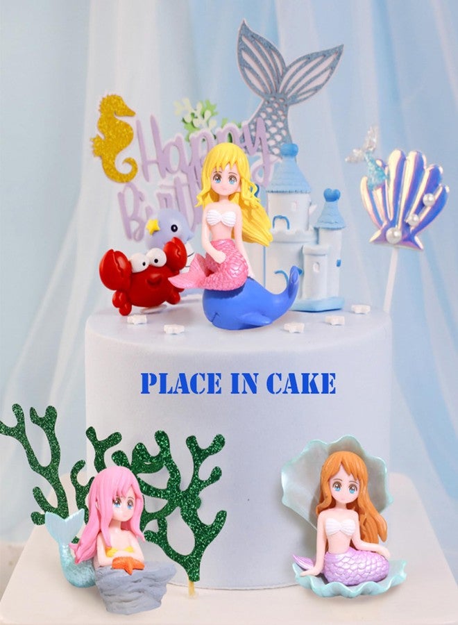 Spiaty PVC Miniature Mermaid Home, Office and Car Dashboard Colourful Fantasy Decorative Collectibles Figurines, Set of 4 - Image 3