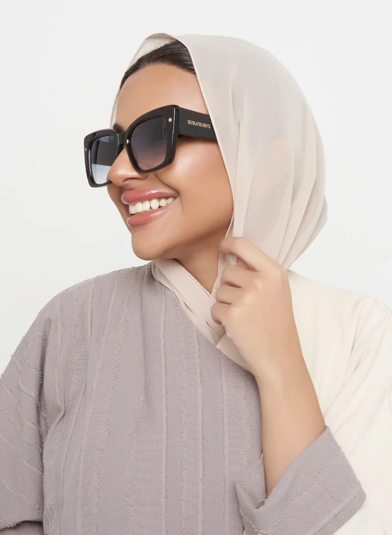 30Sundays Maren,Women Sunglasses, Cat Eye Sunglasses, UV Protection: UV400 (Brown,Blue)