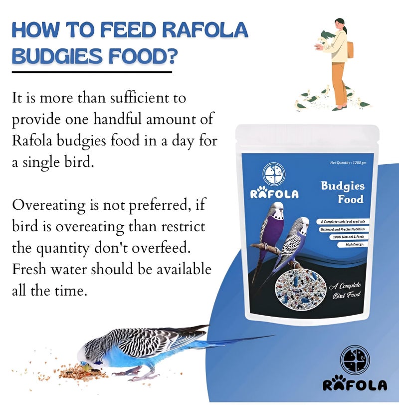 Rafola Premium Bird Food for Budgies Mix - 1 kg (2.2 lbs) - Nutritious Seed Blend for Budgies, Cockatiels, and Exotic Birds of All Life Stages - Image 5