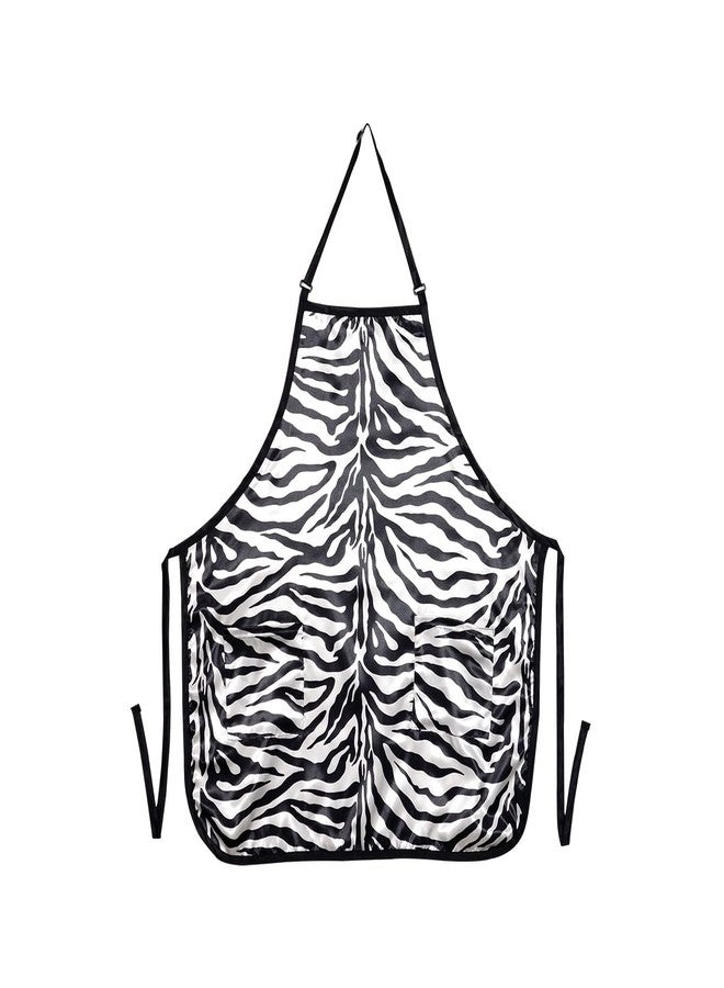 Cricket Zebra Apron Hair Stylist Cape for Salon Hairdresser Barbershop Women Men Adults Unisex Hairstylist Aprons with Pockets, Black/White - Image 5