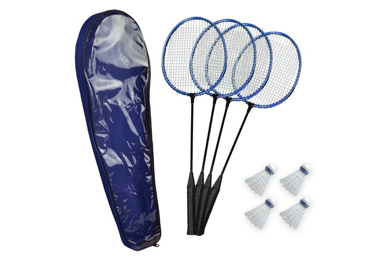 Poolmaster 72862 Backyard Swimming Pool Water or Lawn Badminton Set Includes 4 Rackets and 4 Birdies Blue - Image 2
