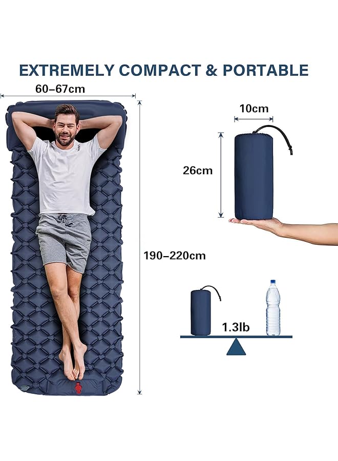DMG TECH Camping Sleeping Pad Extra Thickness 3.9 Inch Inflatable Sleeping Mat With Pillow Built In Pump Compact Ultralight Waterproof Camping Air Mattress For Backpacking Hiking Tent  - Image 5
