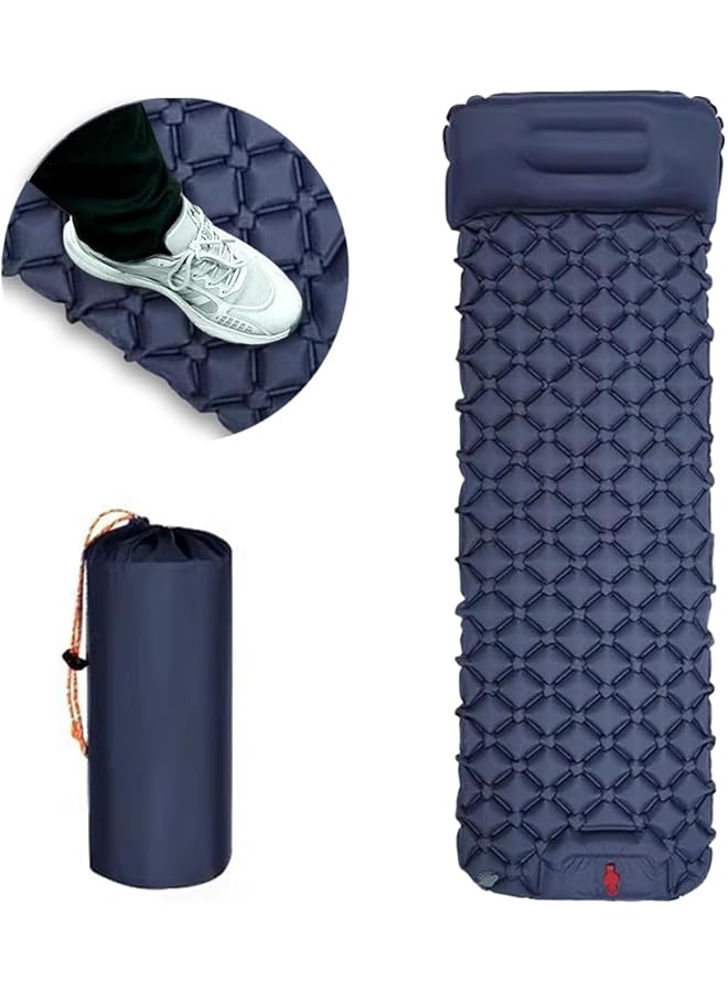 DMG TECH Camping Sleeping Pad Extra Thickness 3.9 Inch Inflatable Sleeping Mat With Pillow Built In Pump Compact Ultralight Waterproof Camping Air Mattress For Backpacking Hiking Tent  - Image 1