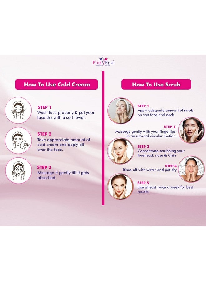 Pink Root Aloe Vera Gel Scrub 500gm with Cocoa Butter Cold Cream 500gm - Image 4