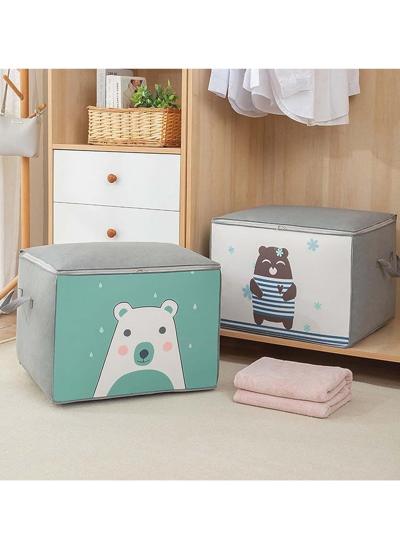 Generic - Clothes Storage Organizer, Foldable Fabric Bags, Blanket Storage Containers, Box with Handle, Large Capacity Bins, Closet Organizer, Clothes, Blankets, Pillows, Comforters, Bedroom - Image 1