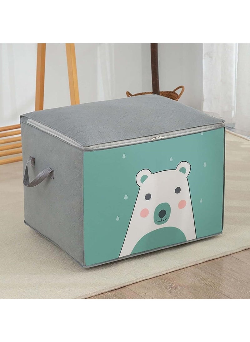 Generic - Clothes Storage Organizer, Foldable Fabric Bags, Blanket Storage Containers, Box with Handle, Large Capacity Bins, Closet Organizer, Clothes, Blankets, Pillows, Comforters, Bedroom - Image 1