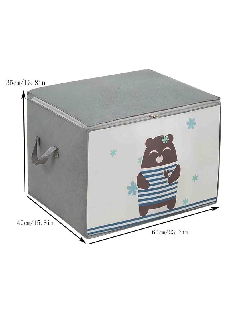Generic - Clothes Storage Organizer, Foldable Fabric Bags, Blanket Storage Containers, Box with Handle, Large Capacity Bins, Closet Organizer, Clothes, Blankets, Pillows, Comforters, Bedroom - Image 1