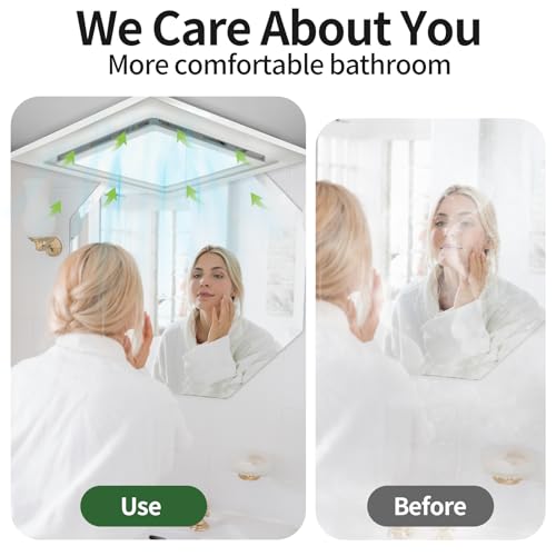 TEPU Bathroom Exhaust Fan with Light 144 CFM, 11.8In Grille, Housing 9.8" x 9.8", Duct 4 Inch, 1.0 Sone Quiet Bath Ceiling Vent Fan Combo with 6500K 1200LM LED Light, for Bathroom, Laundry, Shower - Image 2