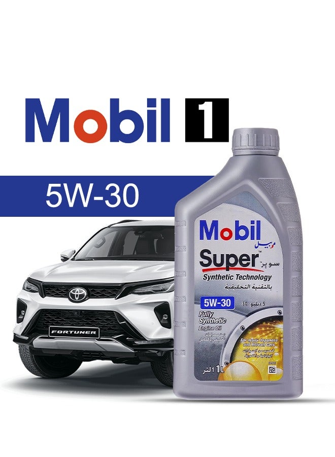 موبيل زيت محرك سيارة تويوتا، فورتشنر 2024 - 2004 - لزوجة 5w30 موبيل سوبر 6 لتر، مع فلتر زيت المحرك - 2004 2005 2006 2007 2008 2009 2010 2011 2012 2013 2014 2015 2016 2017 2018 2019 2020 2021 2022 2023 2024