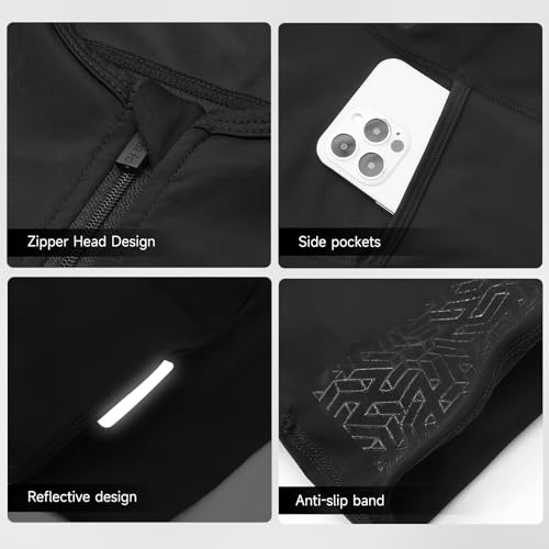 Santic بدلة ثلاثية الرياضات للرجال من سانتيك بدون أكمام مع وسادة سريعة الجفاف للسباحة وركوب الدراجات والجري مع جيوب، أسود، L - Image 5