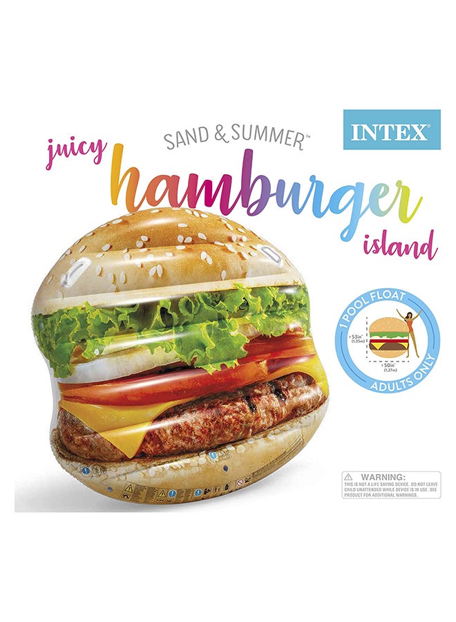 INTEX Juicy Inflatable Burger Island Pool Float 1.45*1.42meter Age 3+ Multicolour 1.45*1.42meter - Image 5