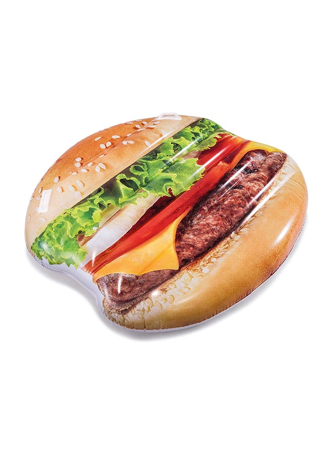 INTEX Juicy Inflatable Burger Island Pool Float 1.45*1.42meter Age 3+ Multicolour 1.45*1.42meter - Image 2