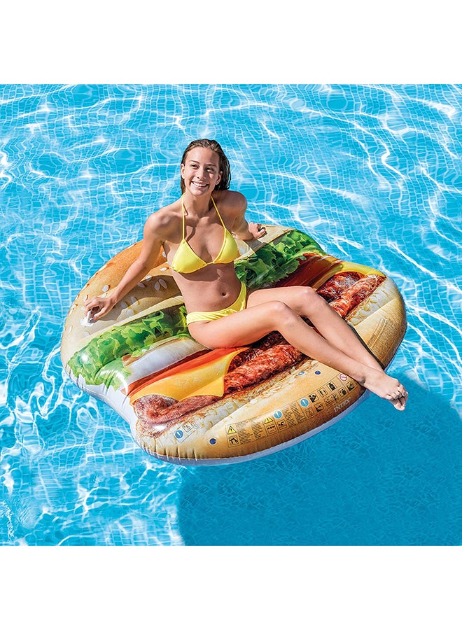 INTEX Juicy Inflatable Burger Island Pool Float 1.45*1.42meter Age 3+ Multicolour 1.45*1.42meter - Image 4