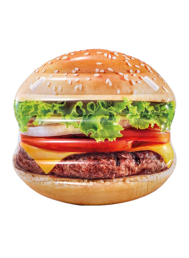 INTEX Juicy Inflatable Burger Island Pool Float 1.45*1.42meter Age 3+ Multicolour 1.45*1.42meter - Image 1