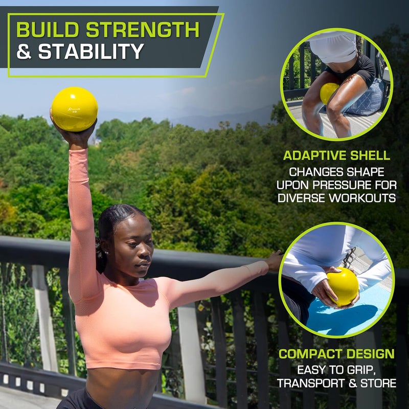 ProSourceFit Weighted Toning Exercise Balls for Pilates, Yoga, Strength Training and Physical Therapy, 2 lb to 8 lb, Color Coded - Image 4