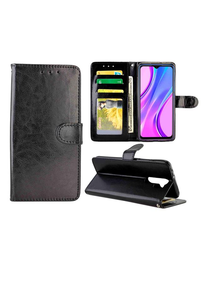 Case For Xiaomi Redmi 9 Crazy Horse Texture Leather Horizontal Flip Protective Case with Holder & Card Slots & Wallet & Photo Frame