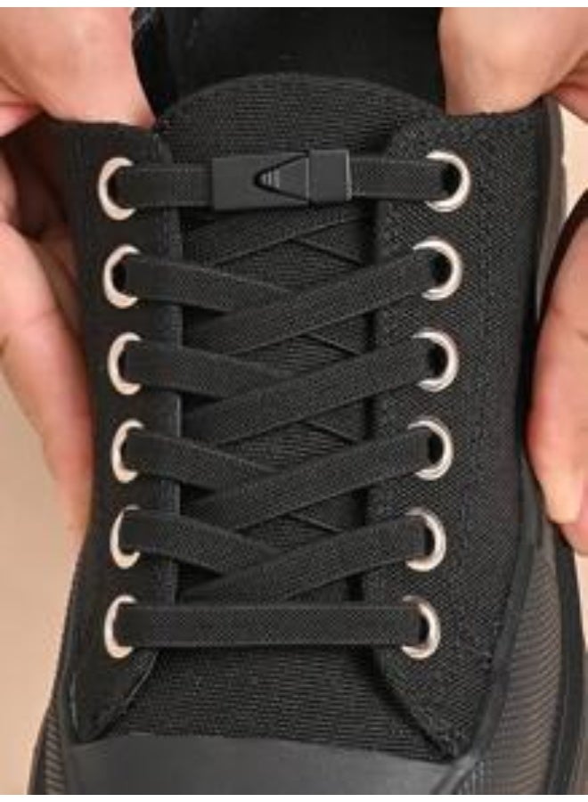 زوج من أربطة الأحذية السهلة ذاتية الربط مع مشبك قابل للتبديل – قابلة للتعديل لتناسب الأحذية الرياضية واليومية للرجال والنساء - Image 1