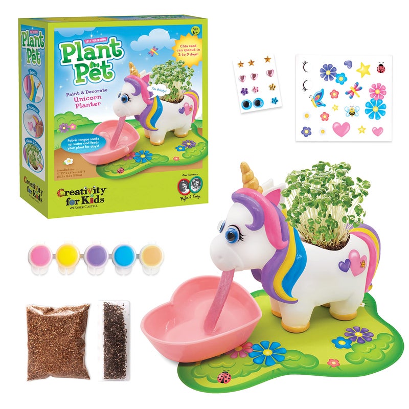 Creativity for Kids Unicorn Self-Watering Plant Pet, Unicorn Crafts for Girls and Boys, Kids DIY Craft Kit (Ages 6+) - Image 1