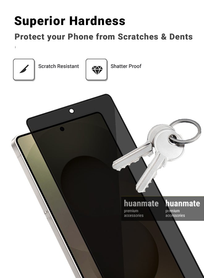 huanmate Samsung Galaxy S25 Ultra Privacy Screen Protector – Premium Edge to Edge Anti Spy Privacy Tempered Glass, Oleophobic Coating, Delicate Touch, Anti-Explosion, Smooth Arc Edge, Easy Installation  - Image 5