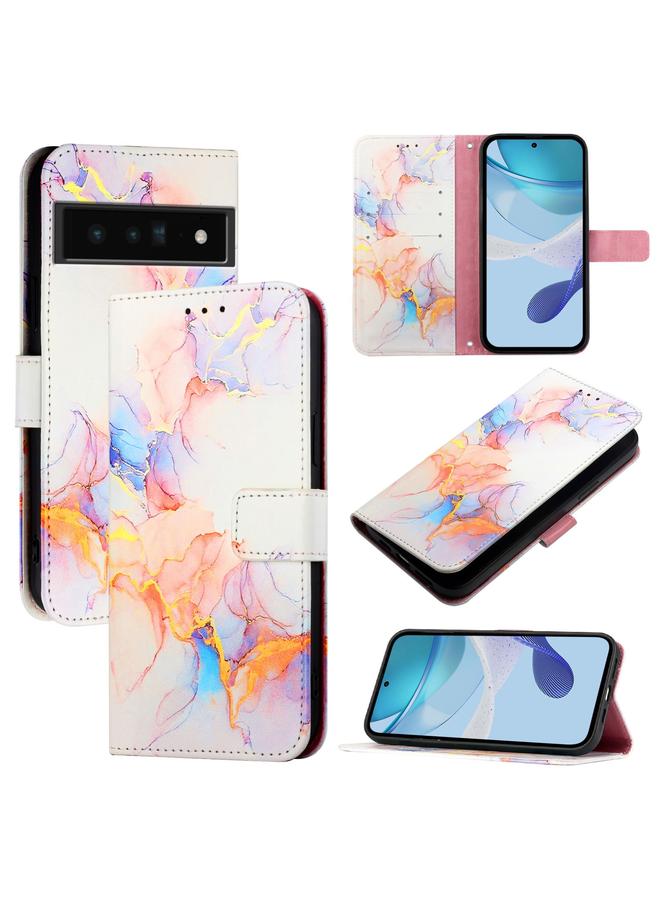 S-TOP Case For Google Pixel 6 Pro PT003 Marble Pattern Flip Leather Phone Case - Image 1