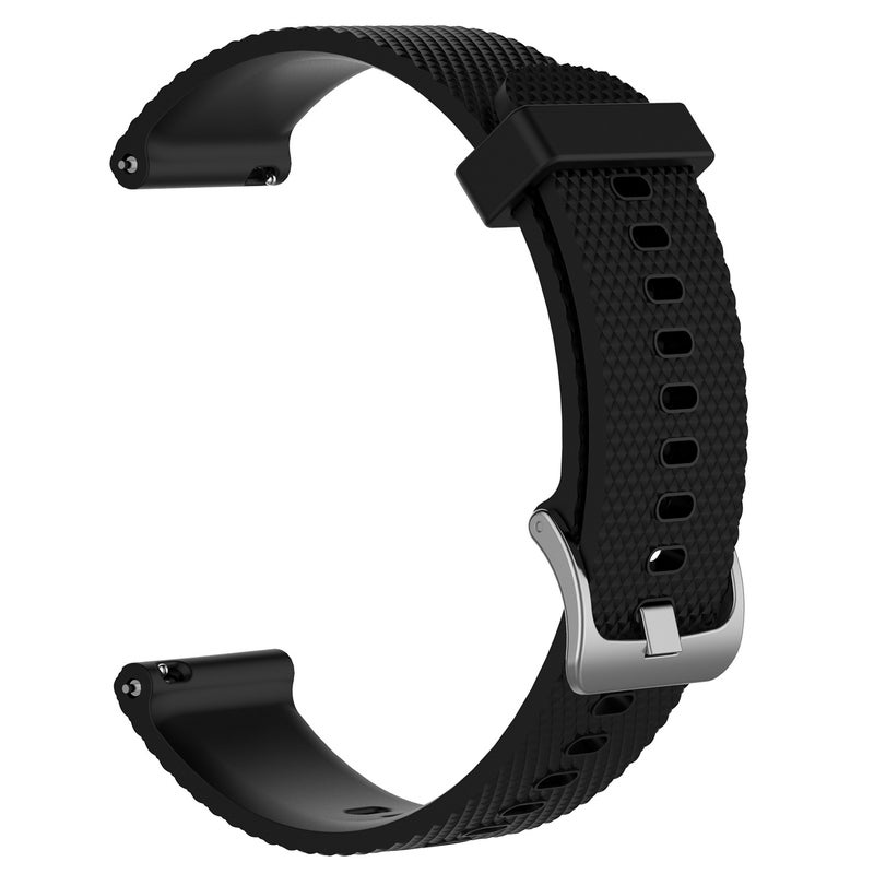 erorex For Garmin Vivomove Sport 20Mm Diamond Textured Silicone Watch Band(Black) - Image 2