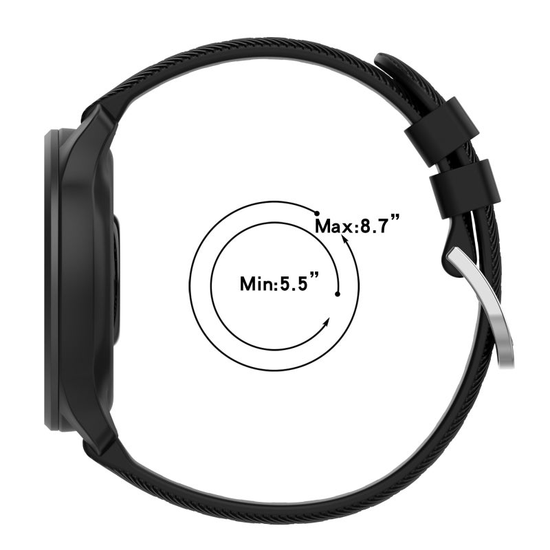 erorex For Garmin Vivomove Sport 20Mm Diamond Textured Silicone Watch Band(Black) - Image 5