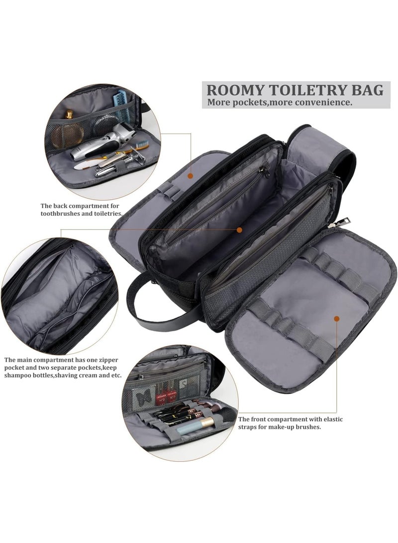 Generic (Unbranded) Travel Business Toiletry Bag, Waterproof Shaving Kit for Men & Women, Versatile Toiletry Bag, Makeup Cosmetic Organizer Handbag (Black) - Image 3