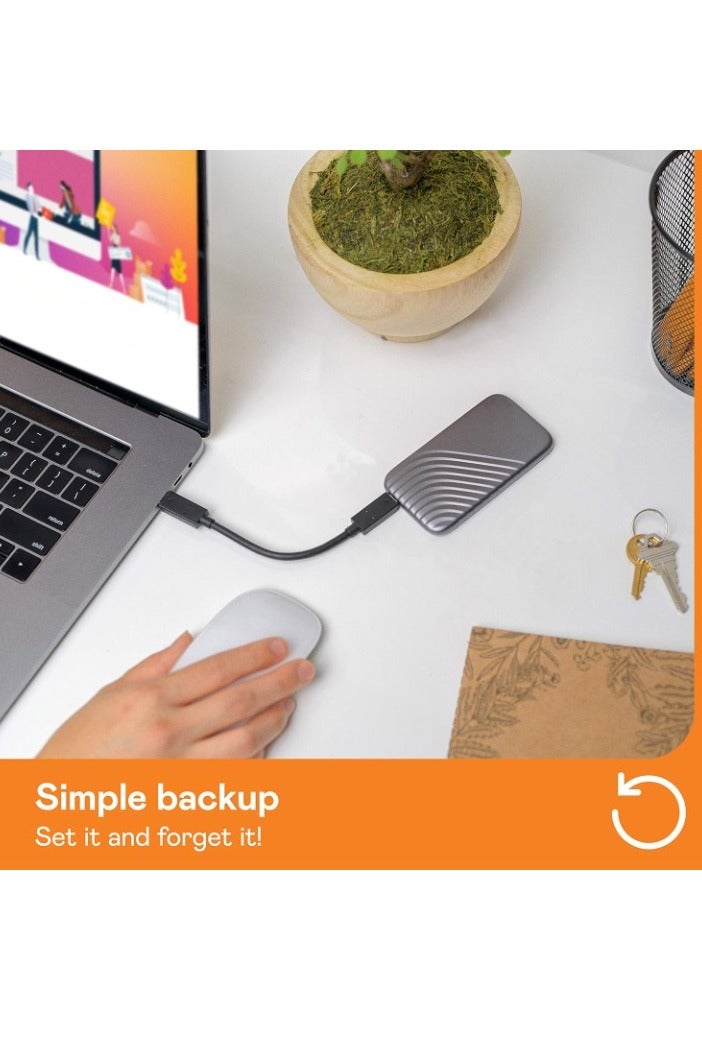 Portable SSD, Portable External Solid State Drive, Sturdy And Blazing Fast Data Storage Drive, Password Protection Backup Drive With Hardware Encryption, (1pc, Navy Blue, 500GB) - Image 2