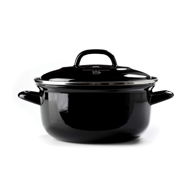 BK Indigo Aluminum HeavyGauge Carbon Steel Induction 35QT Nonstick Glaze Dutch Oven Dishwasher Safe Black