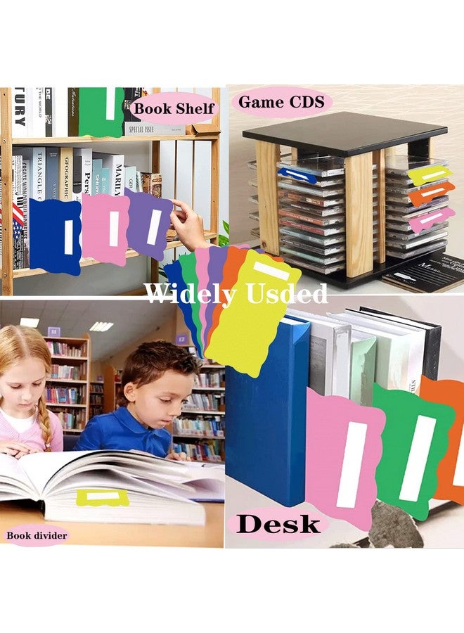 wootile Library Shelf Dividers For Shelves With 24Pcs Blank Stickers 6"X 12" Colored Book Shelf Dividers 12Pcs Library Book Dividers Bookshelf Markers To Organize School Library,Home,Classroom Supplies  - Image 3