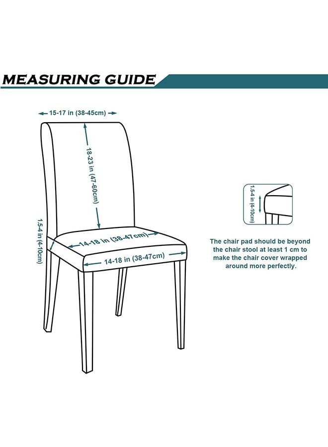 6-Piece High Back Stretchable Chair Cover Brown/White - Image 4