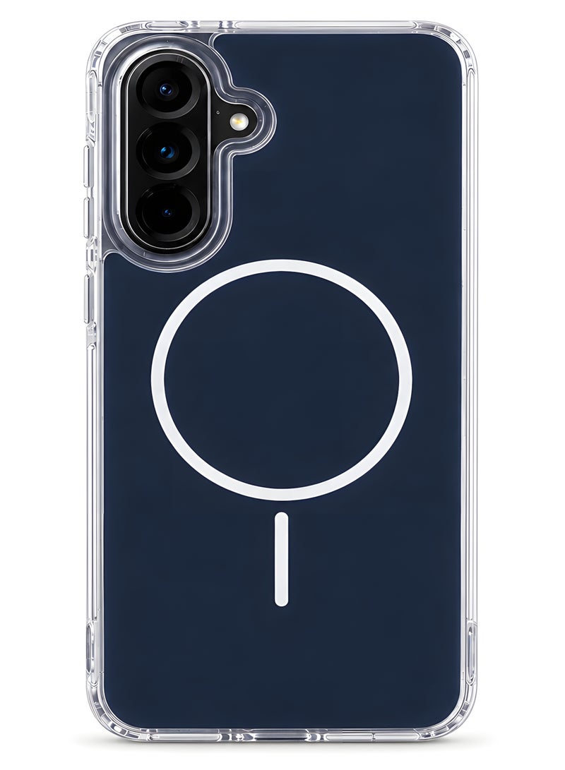 MagSafe Case for Samsung Galaxy A16 – Shockproof Magnetic Cover, Colored Back with Clear Edges, Scratch-Resistant, Raised Camera Protection, Slim Protective Case - Navy Blue - Image 2