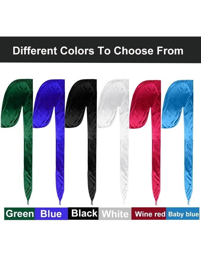 ASKNOTO 6 Pcs Silky Durag Headwraps Dorag for Men Women Waves, Durags Pack with Long Tail and Wide Straps, 6 Colors - Image 2