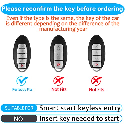 Tukellen Compatible with Nissan Key Fob Cover Soft TPU Key Case for Infiniti X-Trail Rogue Altima Quest Pathfinder Sentra Patrol CIMA Fuga Armada Teana Murano 5 Buttons Key Shell-Silver - Image 2