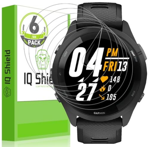 IQShield Screen Protector Compatible with Garmin Forerunner® 265 (6-Pack) Anti-Bubble Clear TPU Film - Image 1