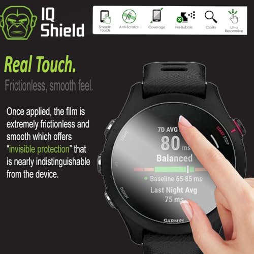 IQShield Screen Protector Compatible with Garmin Forerunner® 265 (6-Pack) Anti-Bubble Clear TPU Film - Image 4