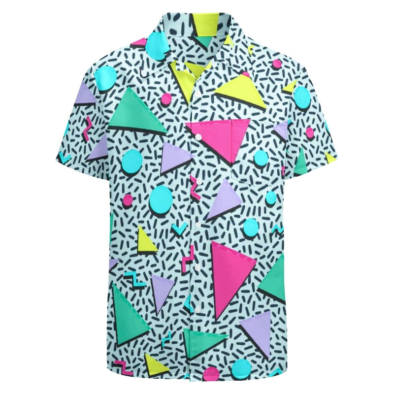 Artsadd 80s Outfit for Men Hawaiian Shirt 90s Shirts Button Down Retro 80's Themed Party Outfits Disco Costume Beach Clothes L - Image 1