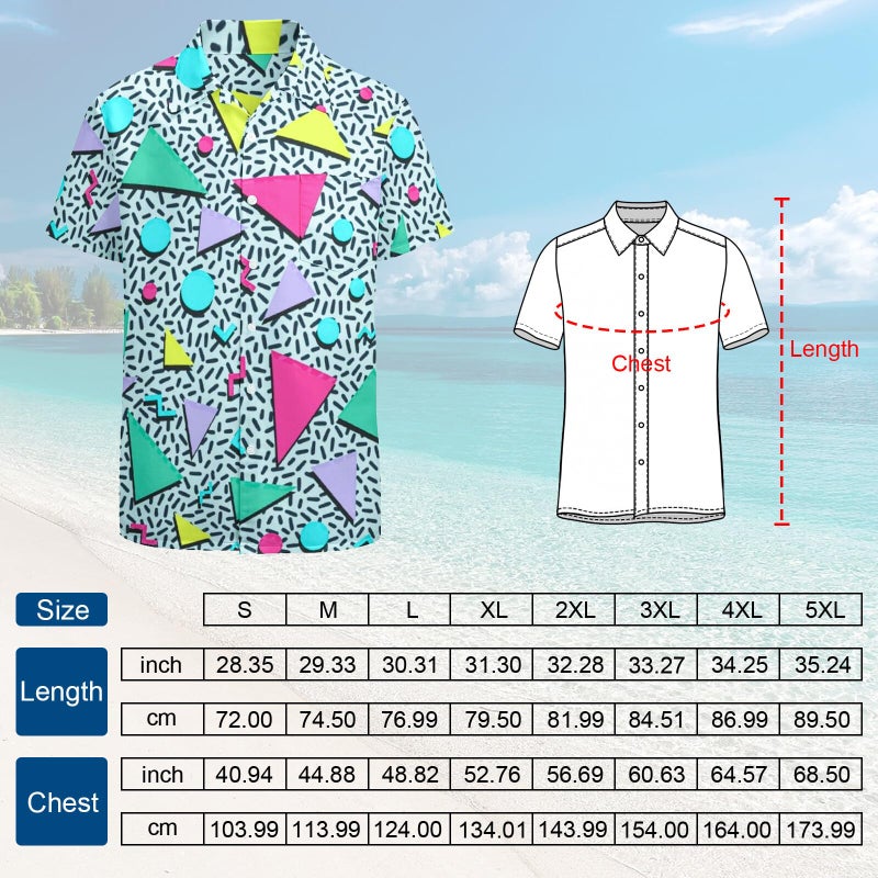 Artsadd 80s Outfit for Men Hawaiian Shirt 90s Shirts Button Down Retro 80's Themed Party Outfits Disco Costume Beach Clothes L - Image 4