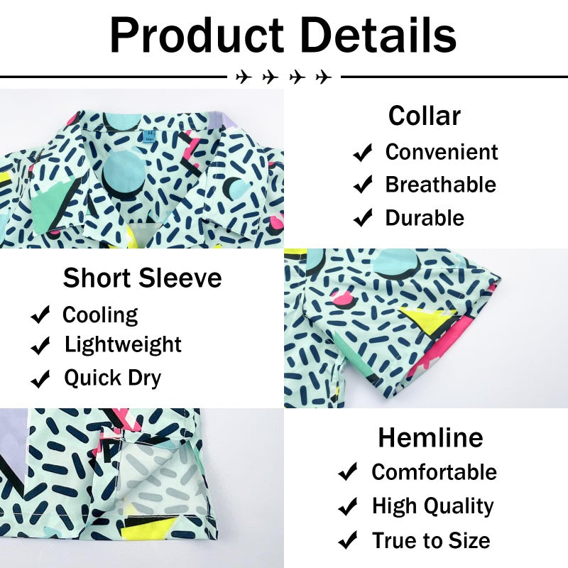 Artsadd 80s Outfit for Men Hawaiian Shirt 90s Shirts Button Down Retro 80's Themed Party Outfits Disco Costume Beach Clothes L - Image 5