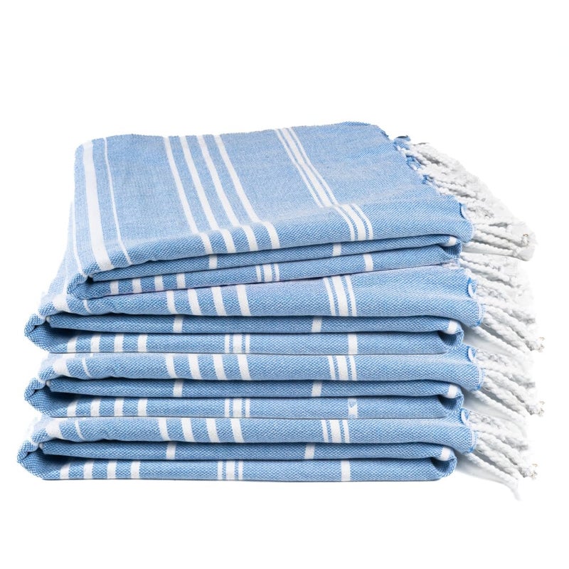 9Threads 100% Cotton Turkish Beach Towel with Bag Towels Oversized 36"x72" Pool Absorbent Extra Large Quick Dry Sand Travel Towel (Azure Bliss, 4 Pack) - Image 1