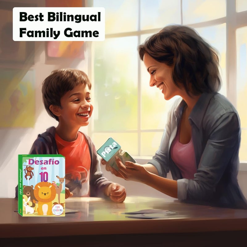 1step2dream Spanish Animal Guessing Card Games for Kids | Fun Educational Family Activities | Bilingual Stocking Stuffer, Travel Friendly Learning Board Games - Image 4